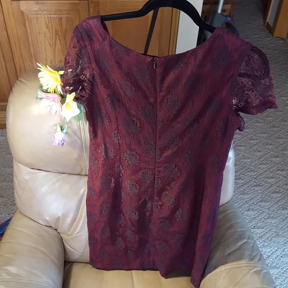 New women's bowden burgany floral dress size 8 - Picture 3 of 7